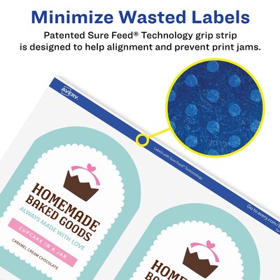 Avery Laser/Inkjet Decorative Edge Multipurpose Labels, 4.75" x 3.5", White, 60 Labels/Pack (94600)