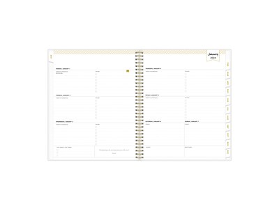 2024 Blue Sky Day Designer Annabel 8.5 x 11 Weekly & Monthly Planner, Pink/White (143892)