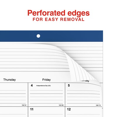 2025-2026 Staples 22" x 17" Academic Monthly Desk Pad Calendar, Navy (ST59497-25)