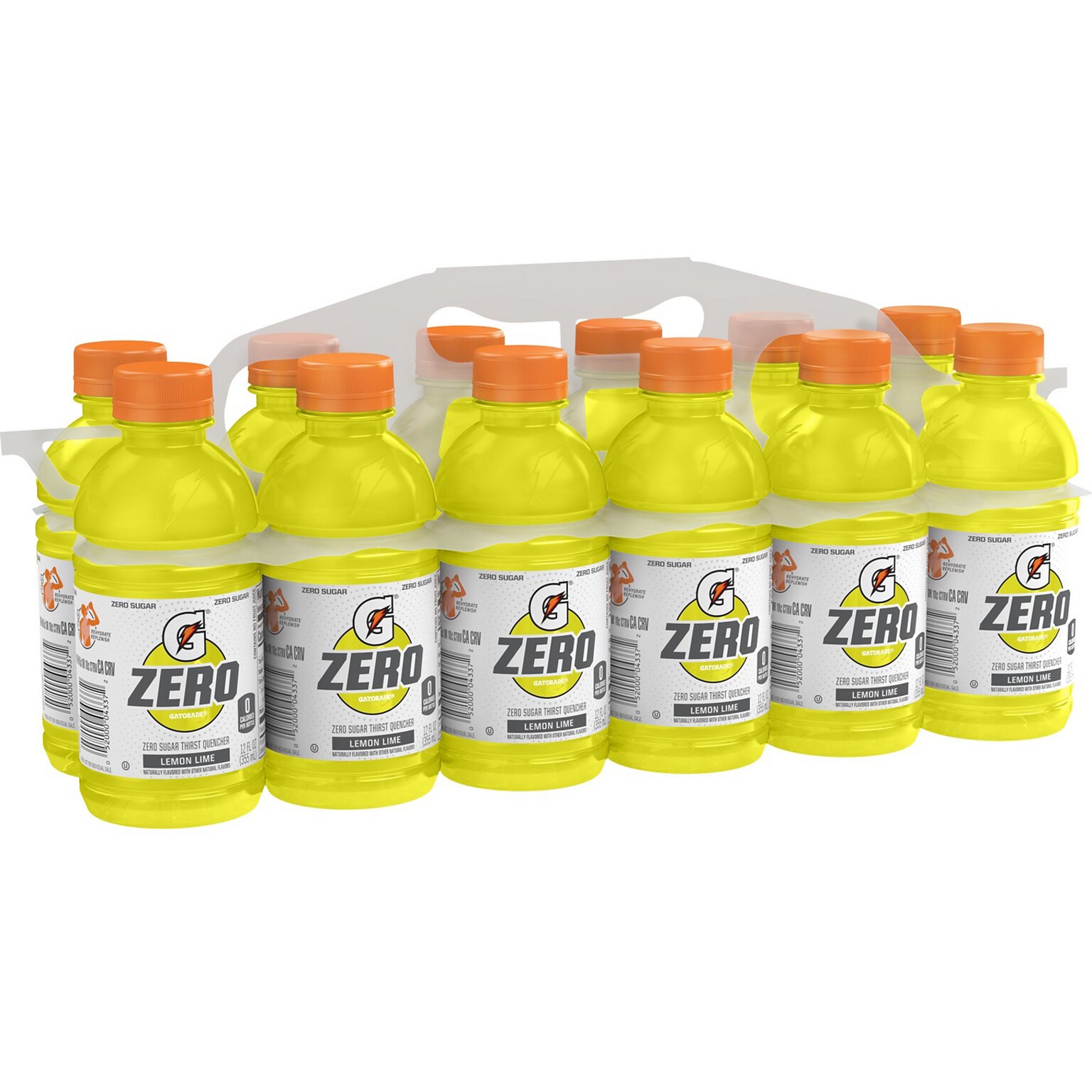 Gatorade Zero Sugar-Free Lemon-Lime Sports Drink, 12 fl. oz., 24 Bottles/Carton (4337)