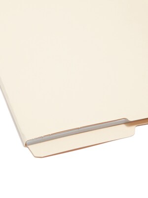 Smead Shelf-Master Reinforced End-Tab 2-Tab File Folders, Bottom Position, Letter Size, Manila, 100/