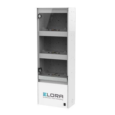 Mount-It! Elora 3-Battery Wall Charging Cabinet for MedHub Cart Batteries with Smart LED Indicators and UV Technology (MI-16059)