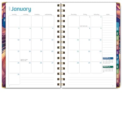 2027 Excello Brands 6" x 8" Weekly & Monthly Standard Planner, Paperboard Cover, Pastel Peacock (FSHN-CY27-58-61)