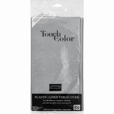 Creative Converting Touch of Color Paper Tablecloth, Shimmering Silver, 6/Pack (713281)