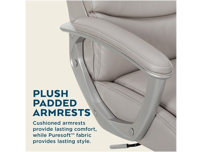 Thomasville Furniture Josephine Ergonomic Bonded Leather Swivel Manager Chair, Gray (60071-LGRY)