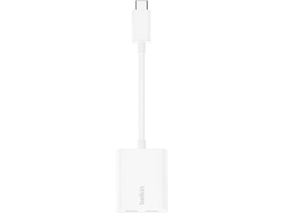 Belkin RockStar USB-C to USB-C Audio Adapter, White (F7U081btWH)