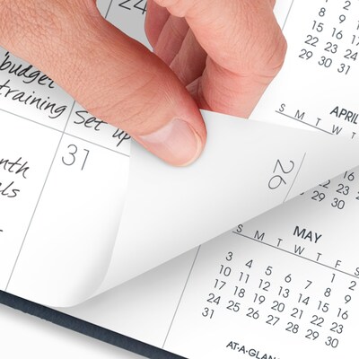 2026 AT-A-GLANCE 9" x 11" Calendar Year/Monthly Planner, Faux Leather Cover, Navy (70-260-20-26)