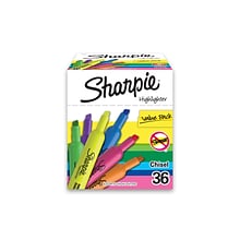 Sharpie Tank Highlighter, Chisel Tip, Assorted, 36/Pack (2133496)