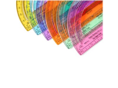 hand2mind Rainbow Protractors, 24/Set (75666)