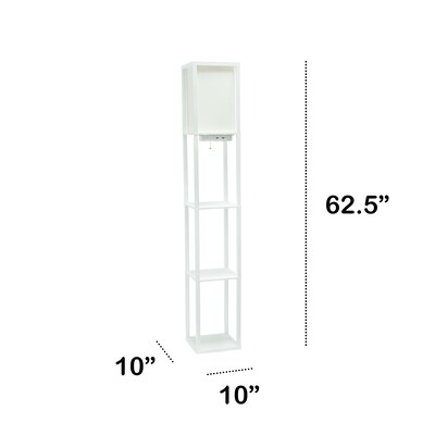 Creekwood Home Classix 62.5 Floor Lamp with Rectangular Shade, White (CWF-3009-WH-LB)
