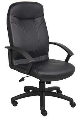 Boss High Back LeatherPlus Chair, Black (B8401)