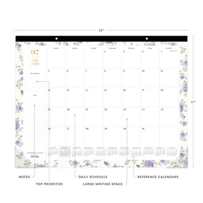 2026-2027 Blue Sky Forget Me Not 17 x 22 Academic Monthly Wall Calendar, Assorted Colors (159113)