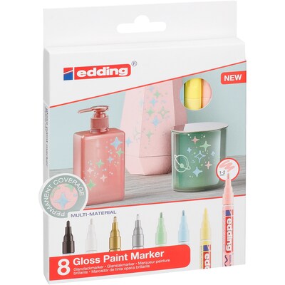 edding 751 Series Oil Based Gloss Paint Marker, Fine Tip, Pastel Colors, 8/Pack (EDD47518099)