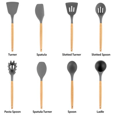 MegaChef Cooking Utensil Set, Gray, 9 Piece (937114356M)