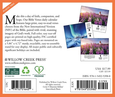 2026 Willow Creek Bible Verses 6.18 x 1.34 Daily Day-to-Day Calendar (53980X)