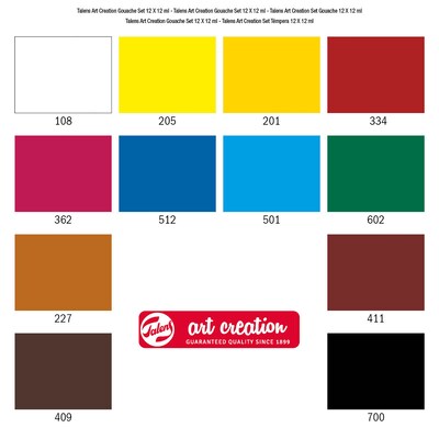 Talens Art Creation Gouache Paint, Assorted Colors, 12mL, 12/Set, 2 Sets/Bundle (TLN9021612M-2)