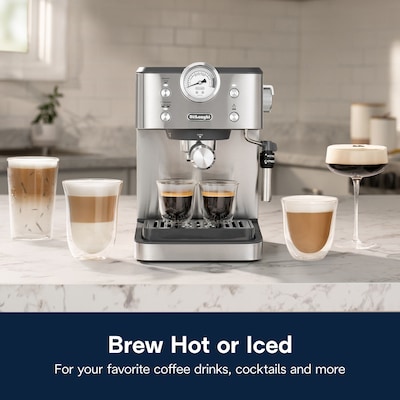 DeLonghi Linea Classic 2-Cups Automatic Espresso Machine, Stainless Steel (EM450M)