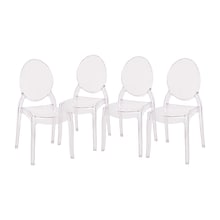 Flash Furniture Revna Resin Banquet & Event Ghost Chairs, Armless, Transparent Crystal, 4/Pack (ZHGH