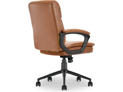 Click365 Transform 2.0 Ergonomic Bonded Leather Swivel Desk Chair, Cognac (CCHR10007A)