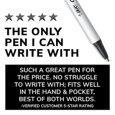 BIC Clic Stic Retractable Ballpoint Pen, Medium Point, 1.0mm, Black Ink, 24/Pack (CSM241-BLK)