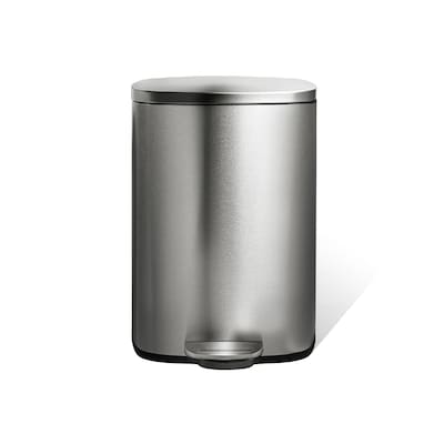NineStars Stainless Steel Indoor Step-On Trash Can, 13.2 Gallons, Silver (SOT-50-8)