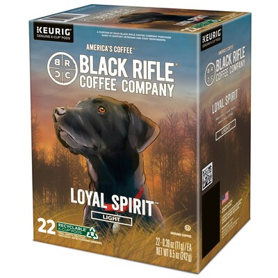 Black Rifle Coffee Company Loyal Spirit Coffee Keurig® K-Cup® Pods, Light Roast, 88/Carton (5000384042CT)