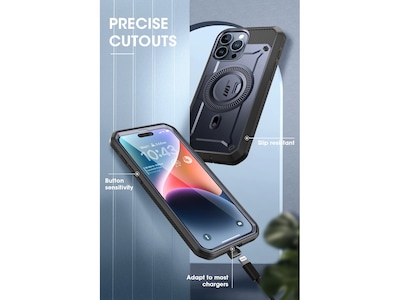 SUPCASE Unicorn Beetle PRO MAG Rugged Case for iPhone 15 Pro, Shock-Absorbing, Dark Blue