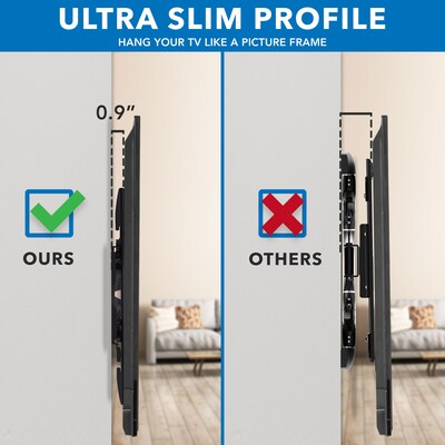 Mount-It! Heavy-Duty Ultra Low Profile TV Wall Mount with Locking Feature for 43" to 90" VESA Mount TVs (MI-305L)