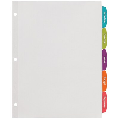 Avery Big Tab Printable Paper Dividers with White Labels, 5 Tabs, 20 Sets/Pack (11434)