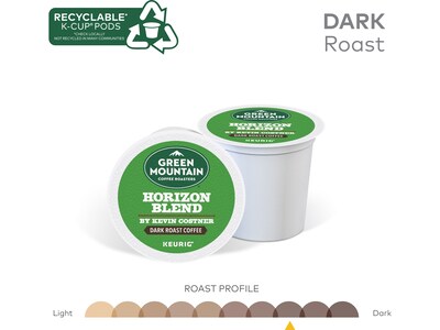 Green Mountain Coffee Roasters Horizon Blend by Kevin Costner Coffee, Keurig K-Cup Pod, Dark Roast, 24/Carton (5000379575)