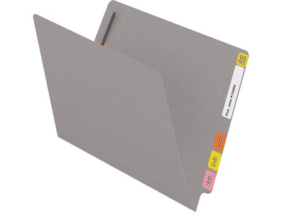 Medical Arts Press Reinforced End Tab File Folder, Straight Cut, Letter-Size, Gray, 50/Box (S-01502-GRY)