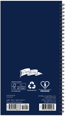 2027 Willow Creek 3.5 x 6.5 Calendar Year Weekly & Monthly Standard Planner, Navy/Tan (66737)