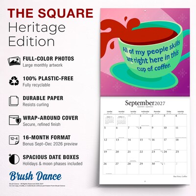 2027 BrownTrout But First Coffee 12" x 12" Monthly Wall Calendar (9798330713950)