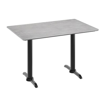 Flash Furniture Acadia Wooden Dining Table with T-Bases, 30D x 48W, Gray Faux Concrete/Black Base (ST3048CGT0522)