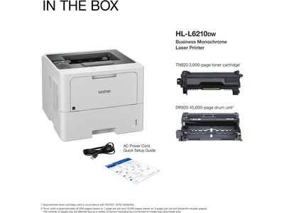 Brother Business Monochrome Laser Printer, Large Paper Capacity, Wireless Networking (HL-L6210DW)