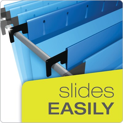 Pendaflex SureHook Reinforced Box Bottom Hanging File Folder, 1/5-Cut Tab, Letter Size, Blue, 25/Box (PFX 59202)