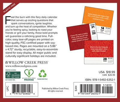 2027 Willow Creek Hot Seat Questions 5.4 x 6.2 Day-to-Day Calendar (63521)