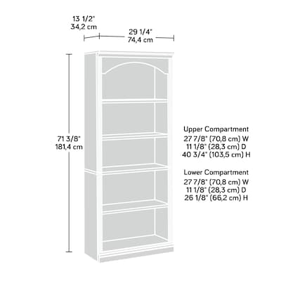 Sauder Select 71H 5-Shelf Bookcase, Select Cherry (444774)