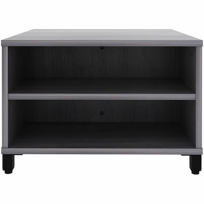 Lorell 24W x 24D Laminate Square Reception Table with Storage, Weathered Charcoal (LLR69203)