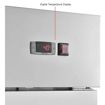 Global Industrial Nexel Reach-In Freezer, 2 Solid Doors, 47 Cu. Ft., Stainless Steel (243010)