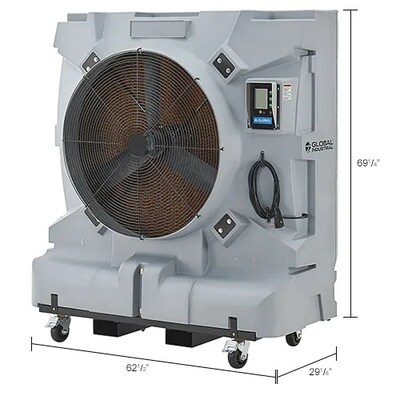 Global Industrial 36" Portable Evaporative Cooler, 3-Speed, 74 Gallon Capacity, Gray (293132)