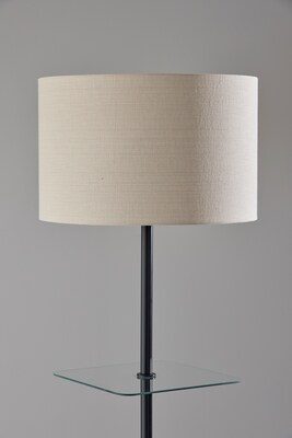 Adesso Imogen 67"H Black Floor Lamp with Linen Textured Fabric Shade (3189-01)