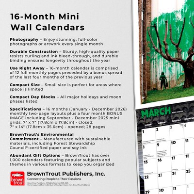 2026 BrownTrout Banksy's Graffiti 7" x 7" Monthly Wall Calendar (9798330701667)