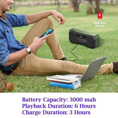 MyBat Pro Bluetooth Wireless Water Resistant Speaker, Army Green (SPG008001)