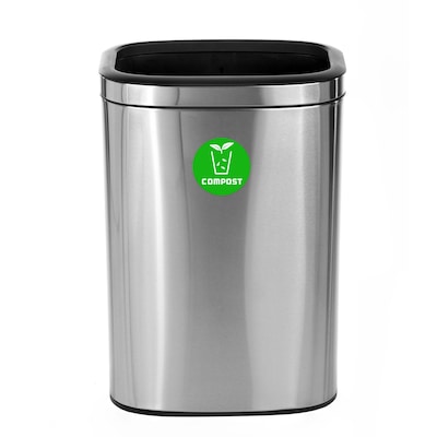 Alpine Industries 10.5 Gallon Indoor Compost Bin, Stainless Steel (470-40L-CO)
