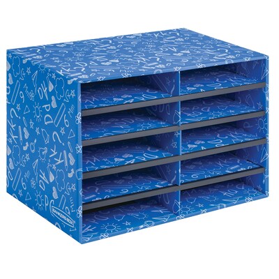 Bankers Box Classroom Collection 10-Compartment Mail Sorters, 19.5" x 12.375", Blue (3384201)