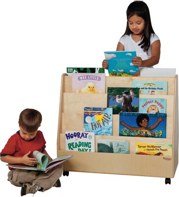 Wood Designs™ Double-Sided Book Display; 4-Tiered Display Shelves on Each Side