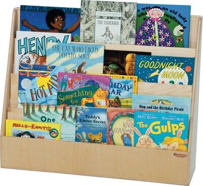 Wood Designs™ Big Book Display Stand; 4 Deep Shelves, Tiered
