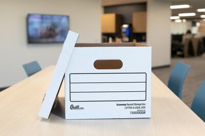 Quill Brand® 35% Recycled Corrugated File Storage Boxes, Lift-Off Lid, Letter/Legal Size, White, 12/Carton (00456)