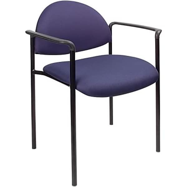 Boss® B9501 Series Fabric Stacking Chairs With Arms; Blue